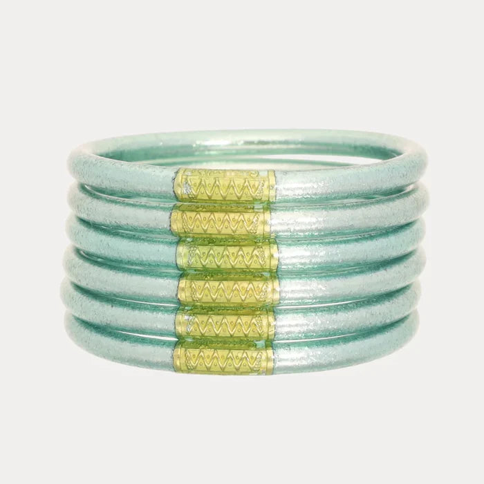 Mint All Weather Bangles® (Set of 6) - Serenity Prayer Large