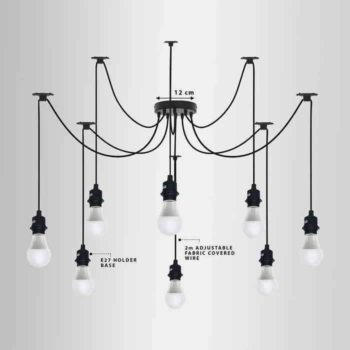Modern Black Spider Light Chandelier ~ 5114