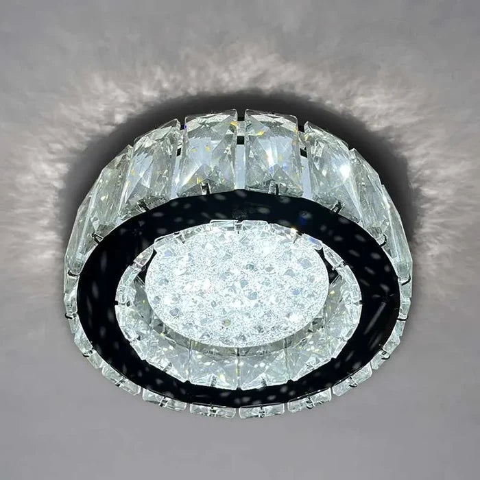 Modern Crystal Flush Mounted Ceiling Lamp Round LED Chandeliers Lights~5007
