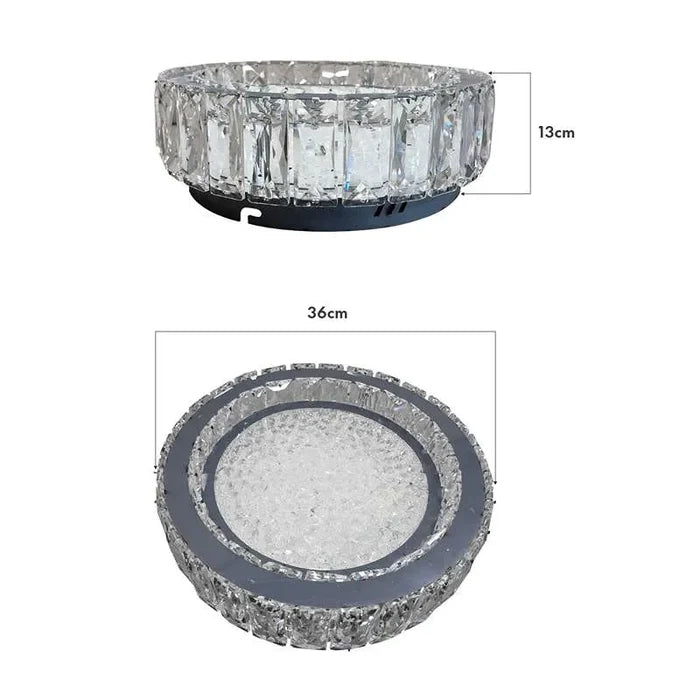 Modern Crystal Flush Mounted Ceiling Lamp Round LED Chandeliers Lights~5007