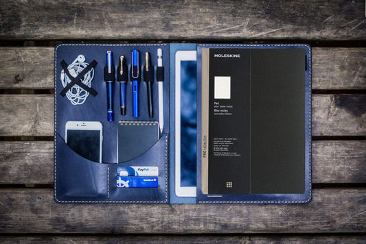 Moleskine Professional Workbook A4 Cover - Leather Compendium - Navy Blue