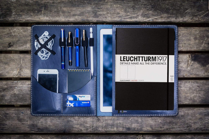 Moleskine Professional Workbook A4 Cover - Leather Compendium - Navy Blue