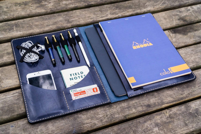 Moleskine Professional Workbook A4 Cover - Leather Compendium - Navy Blue