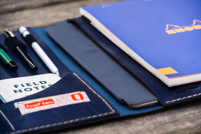 Moleskine Professional Workbook A4 Cover - Leather Compendium - Navy Blue