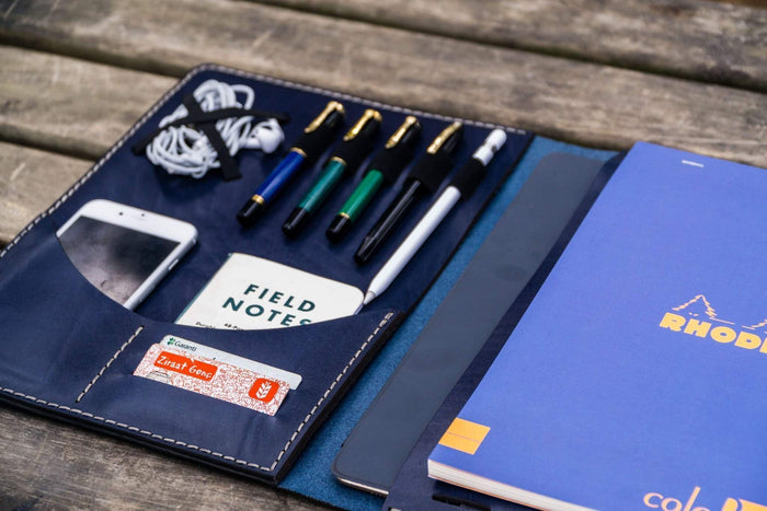 Moleskine Professional Workbook A4 Cover - Leather Compendium - Navy Blue