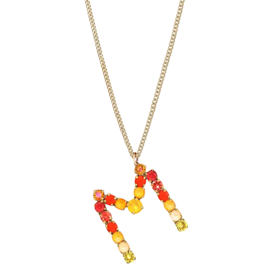 Necklace with colorful beads on a white background
