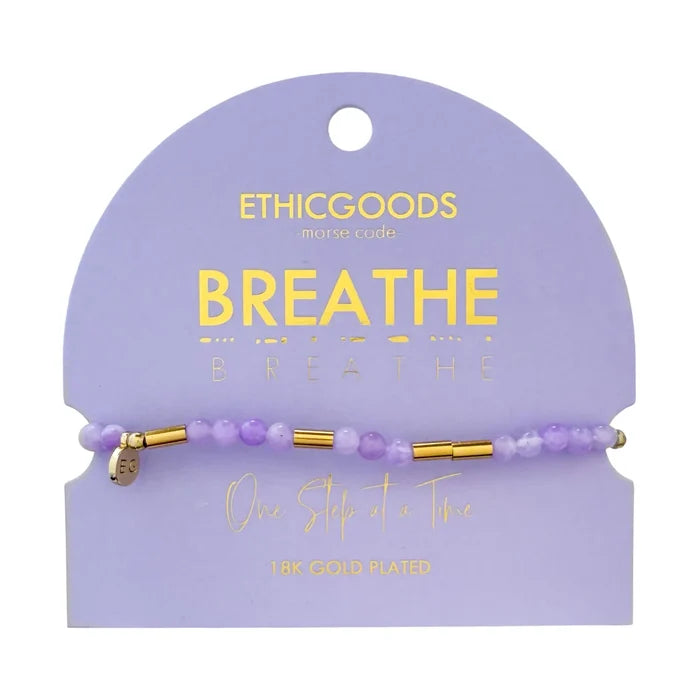 Morse Code Gold & Stone Bracelet- Assorted Words