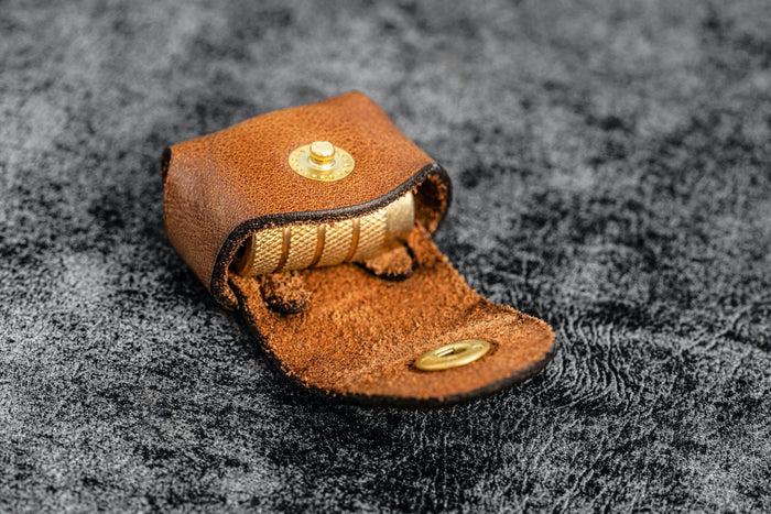 M+R Brass Pencil Sharpener - With Leather Case