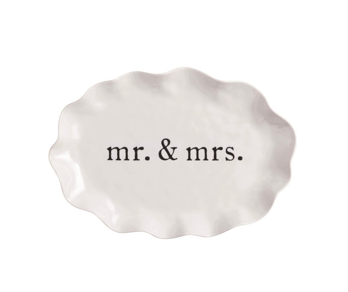 Mud Pie Melamine Mr & Mrs Platter
