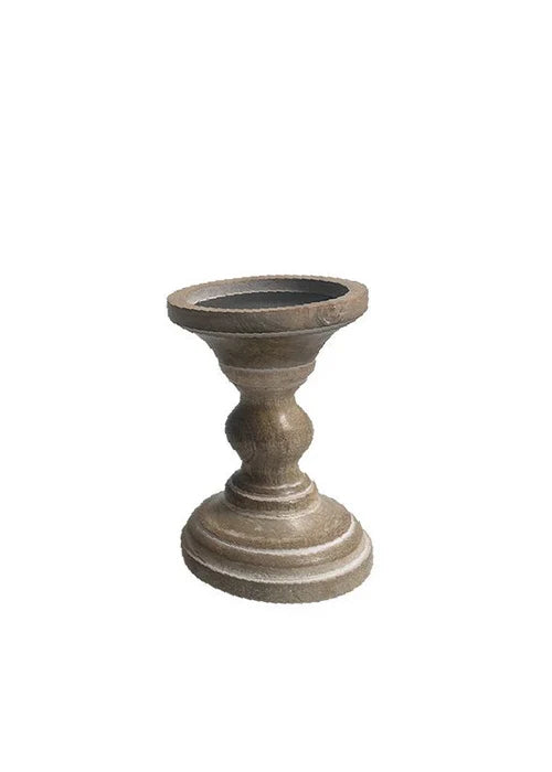 Natural wood candle holder
