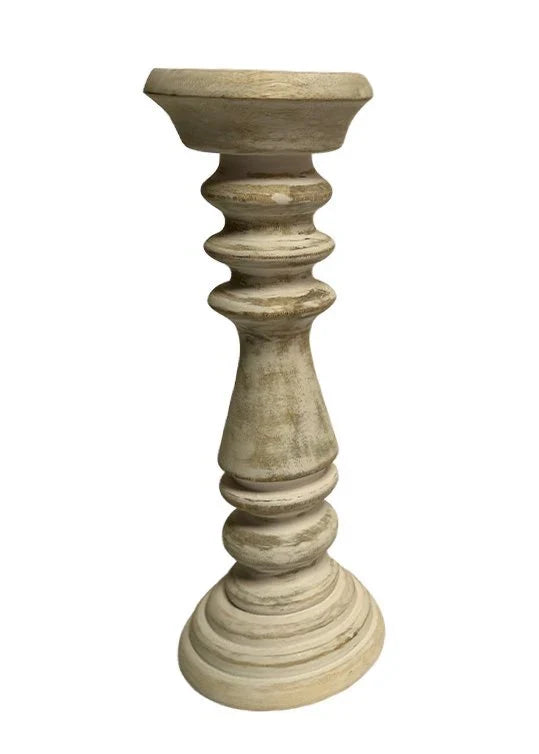 Natural wood candle holder