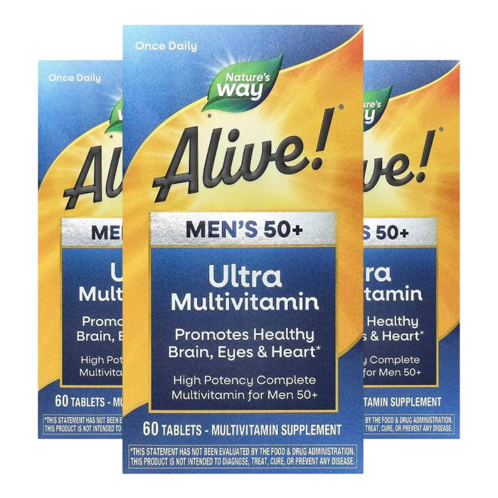 Nature's Way Alive! Once Daily Men's 50+ Ultra 60 Tablets- 3 Pack