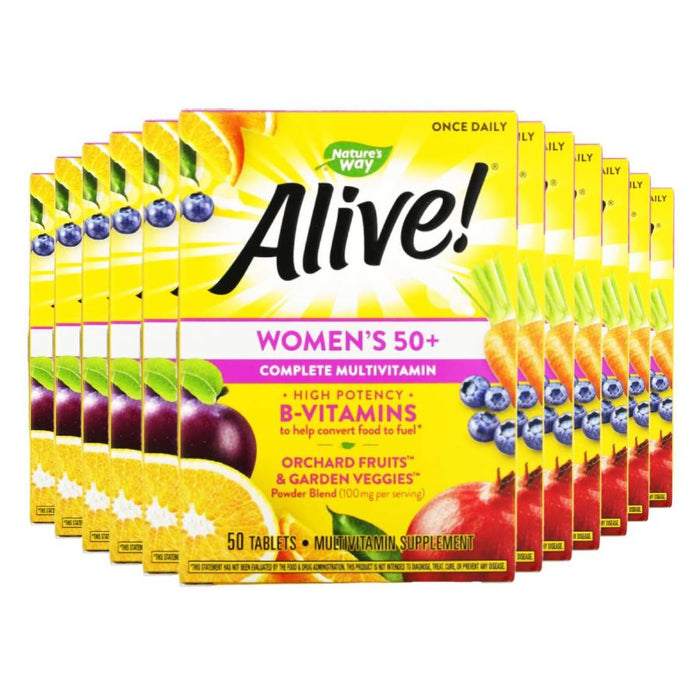 Nature's Way, Alive! Women's 50+ Complete Multivitamin 50 Tablets- 12 Pack