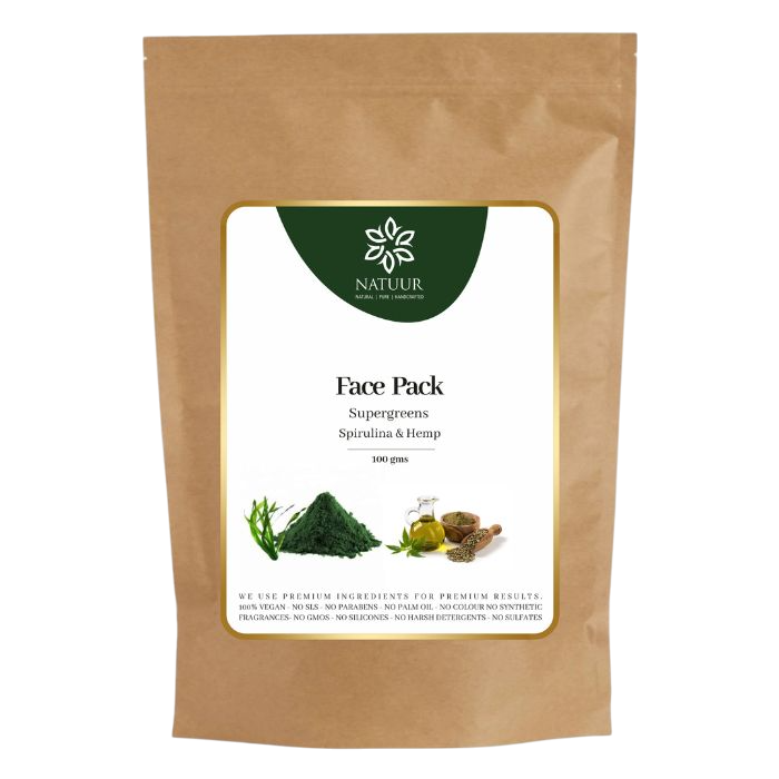 Natuur supergreens face pack - spirulina and hemp 100g