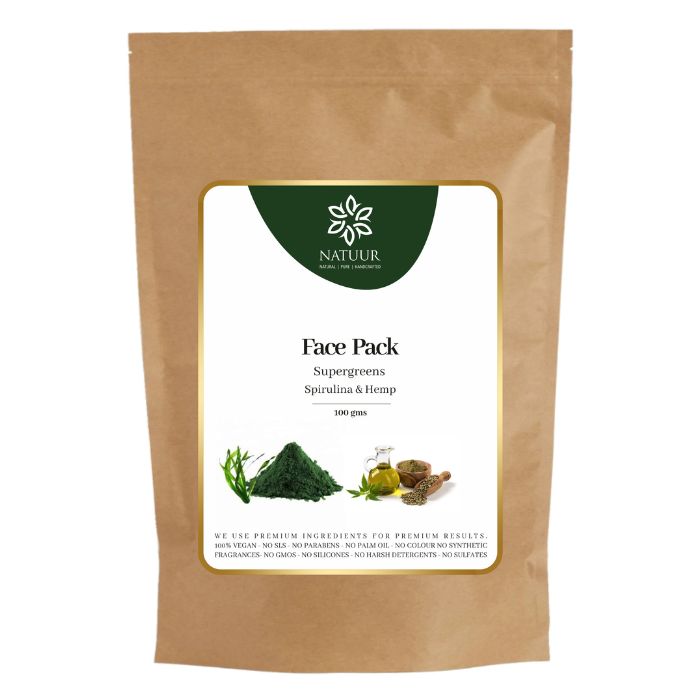 Natuur supergreens face pack - spirulina and hemp 100g