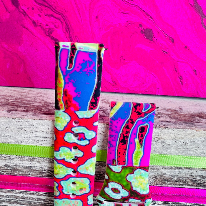Neon Jungle Print Silicone Band For Samsung Watch