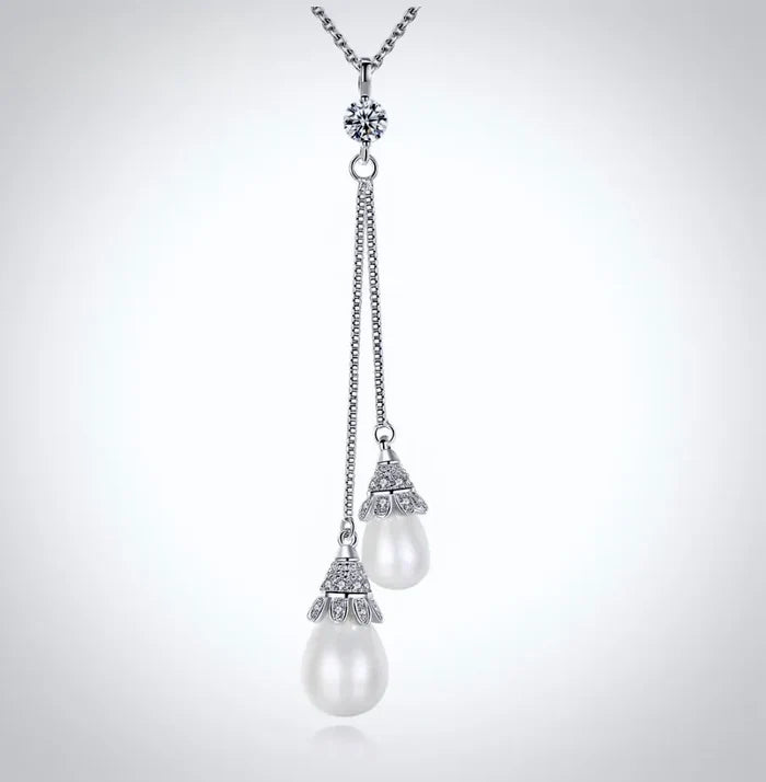 Wedding Pearl Jewelry - Pearl and Cubic Zirconia Bridal Jewelry Set