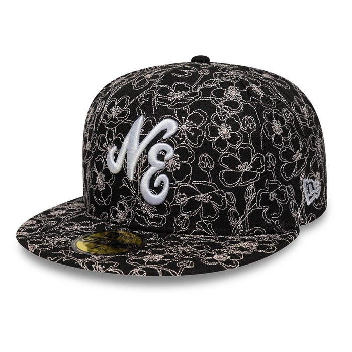 Pictured is this New Era Cherry Blossom 59FIFTY Fitted cap in black. 1
