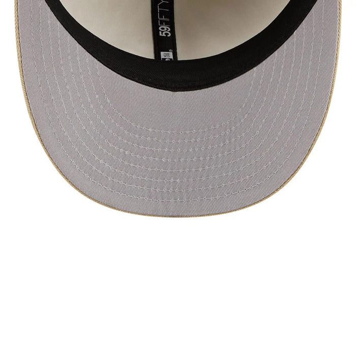 Pictured is this New Era Herringbone Retro Crown 59FIFTY Fitted cap in Beige. 2