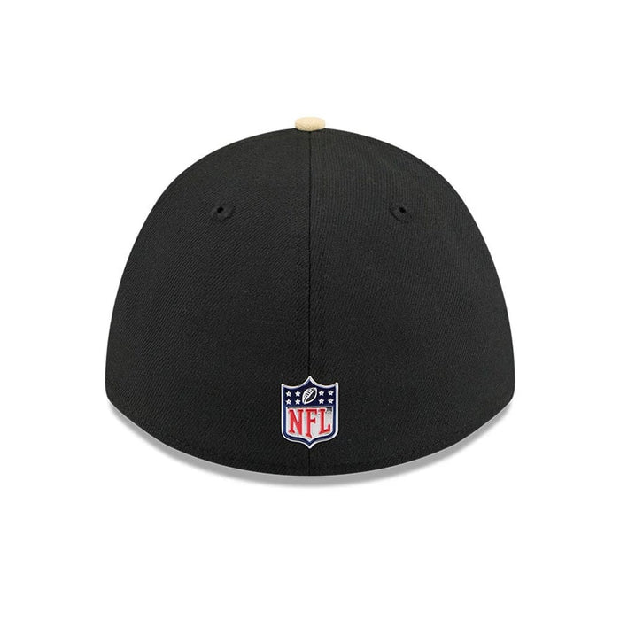 Pictured is this NFL Draft 2026 New Orleans Saints 39THIRTY M-Crown Stretch Fit cap in black. 5