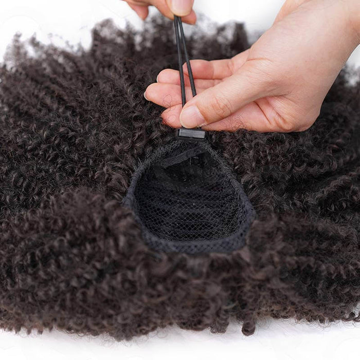 New User Only| Drawstring Ponytail Extension Afro Kinky Curly Human Hair Ponytail Hairstyle