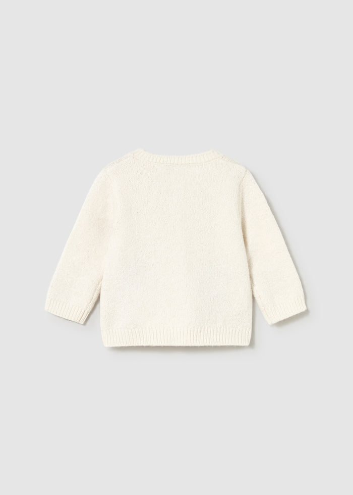 Back design of Mayoral newborn girl cardigan with button closure