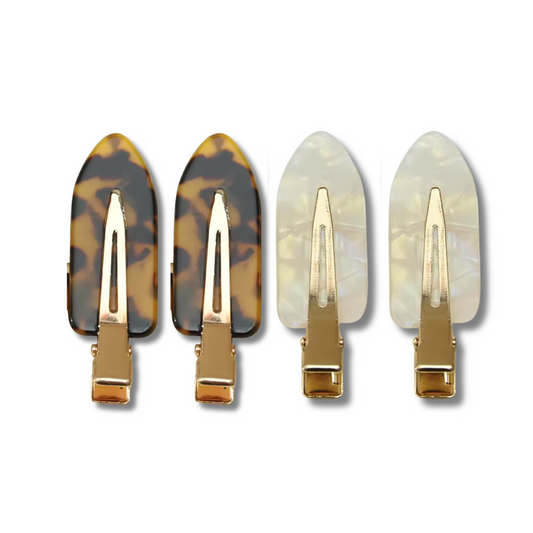 No-Crease Hair Clips Leopard and Pearl