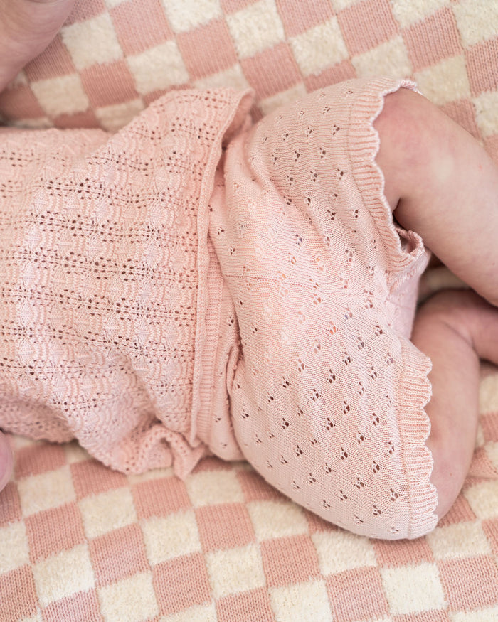 Nyla Textured Baby Tank & Shorts Set (Organic Cotton) - Model