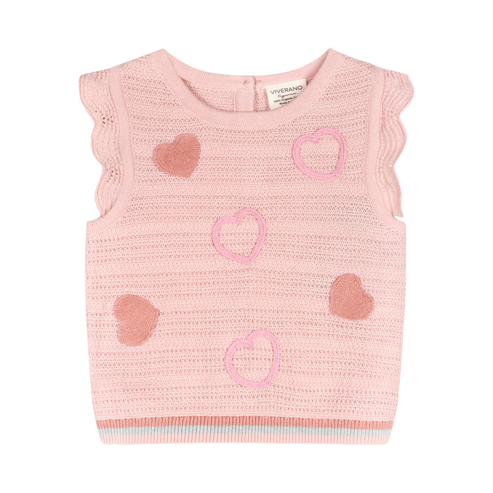 Olivia Hearts Baby Tank Front (Organic Cotton)
