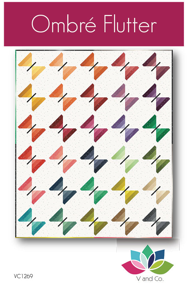 V & Co quilt pattern ombre butterfly