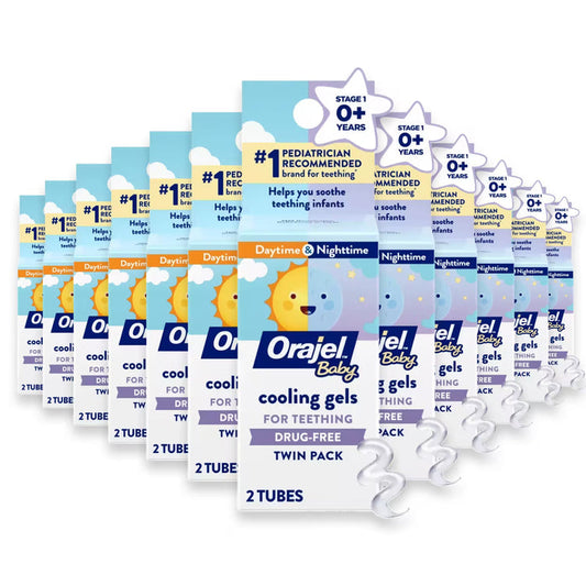 Orajel Baby -Cooling Gels for Teething, Drug-Free, Twin Pack, 2 Tubes - 0.18 oz - 24 Pack