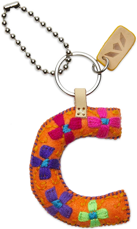ORANGE FELT ALPHABET CHARMS