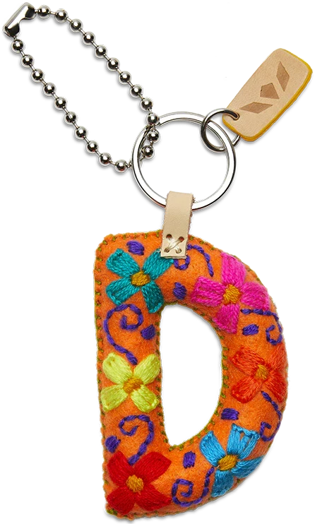 ORANGE FELT ALPHABET CHARMS