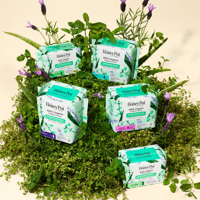 Organic Cotton Cover Cooling Herbal Infusion Super Pads