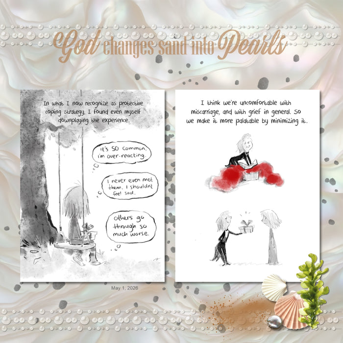 She is just like a pearl - made from grit but full of grace. She is unstoppable. Through hardship, time, and transformation, great beauty develops just as grit in an oyster turns into a pearl. These realistic and beautiful embellishments, word art, papers, and alpha set by Lucky Girl Creative digital art will add beauty to your spiritual transformation journey. Great for beach vacations and weddings, too! Embellishments include otter, shell, seashell, coastal rocks, decorative mats for journaling, flower