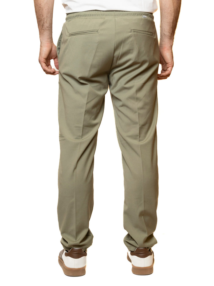 QB24 pantalone cotone verde 0126178 COTONE-GREEN