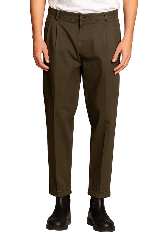 IMPURE pantaloni devis verdi DEVIS CHINO-GREEN