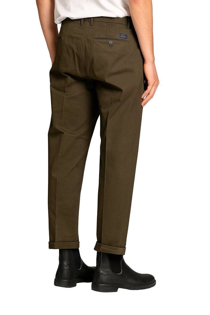 IMPURE pantaloni devis verdi DEVIS CHINO-GREEN