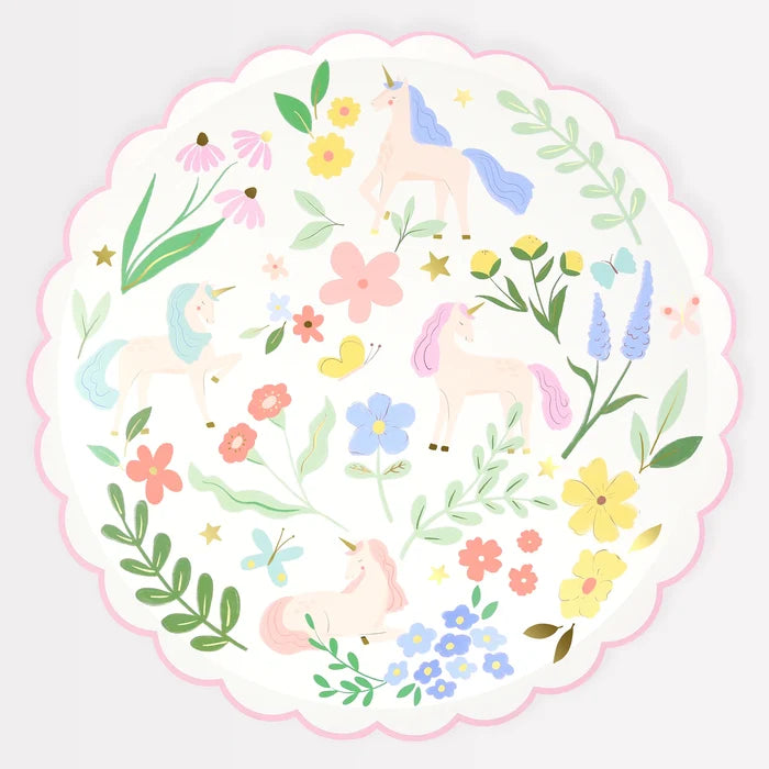Meri Meri - Paper Plates - Meadow Unicorns