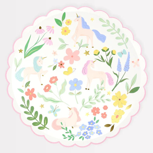 Meri Meri - Paper Plates - Meadow Unicorns