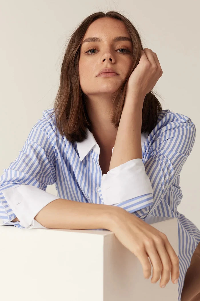 PARIS SHIRT | Blue Stripe - Darling & Domain