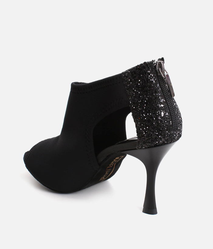 Glitter Heel Ballroom Latin Shoes, Flexible Neoprene Upper & 70mm Heel - PD810