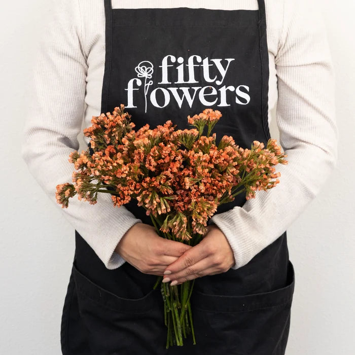 Persimmon Tinted Statice Flower Apron - Image