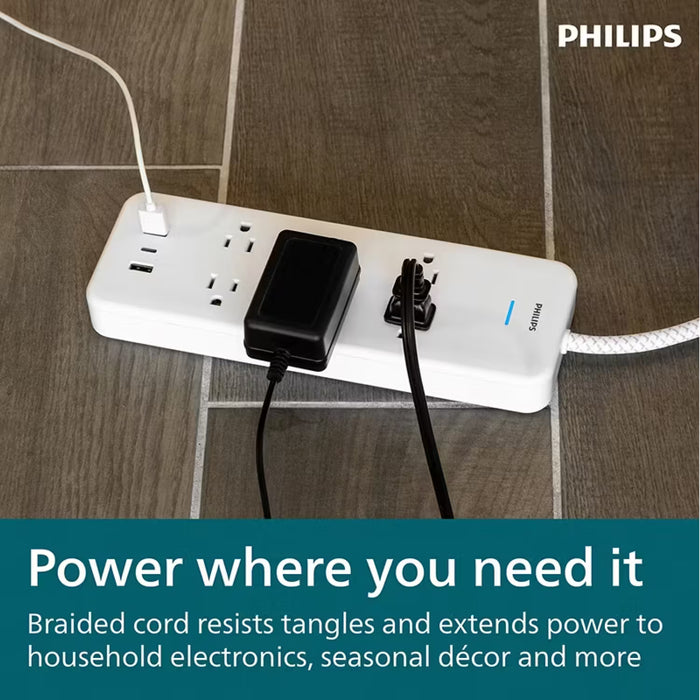 Philips Elite Power Kit 2 Pack Surge Protector Power Strip USB