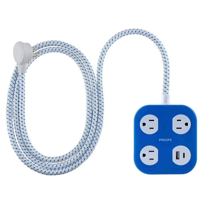Philips EZFit Surge Protector with USB Charging 2 Pack, 6 Grounded Outlets