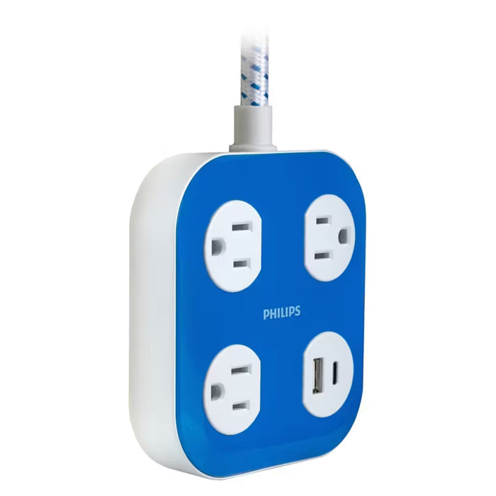 Philips EZFit Surge Protector with USB Charging 2 Pack, 6 Grounded Outlets