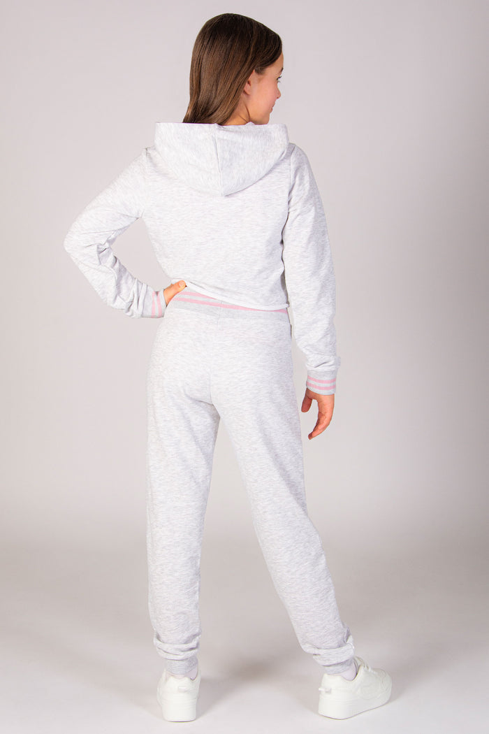 Girls' grey pocket joggers by Pineapple Dance Studios for sizes 5 to 13 years.