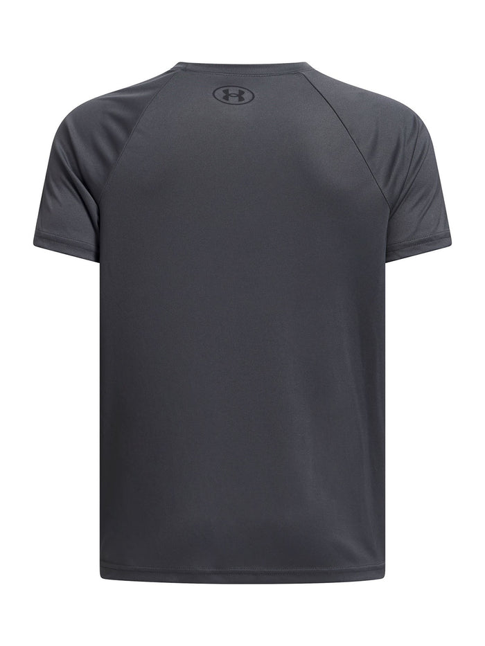 Polera manga corta Under Armour tech hybrid gris para niños