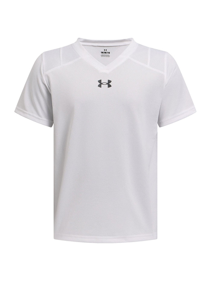Polera manga corta Under Armour big win blanco para niños