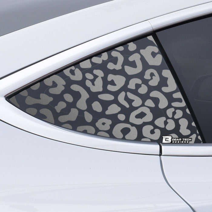 Precut Quarter Window Leopard Print Vinyl Decal Sticker Fits Tesla Model 3 - Bogar Tech Designs